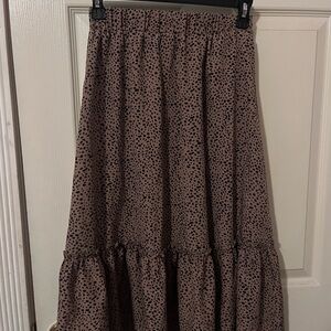 SHEIN Brown Spotted Maxi Skirt